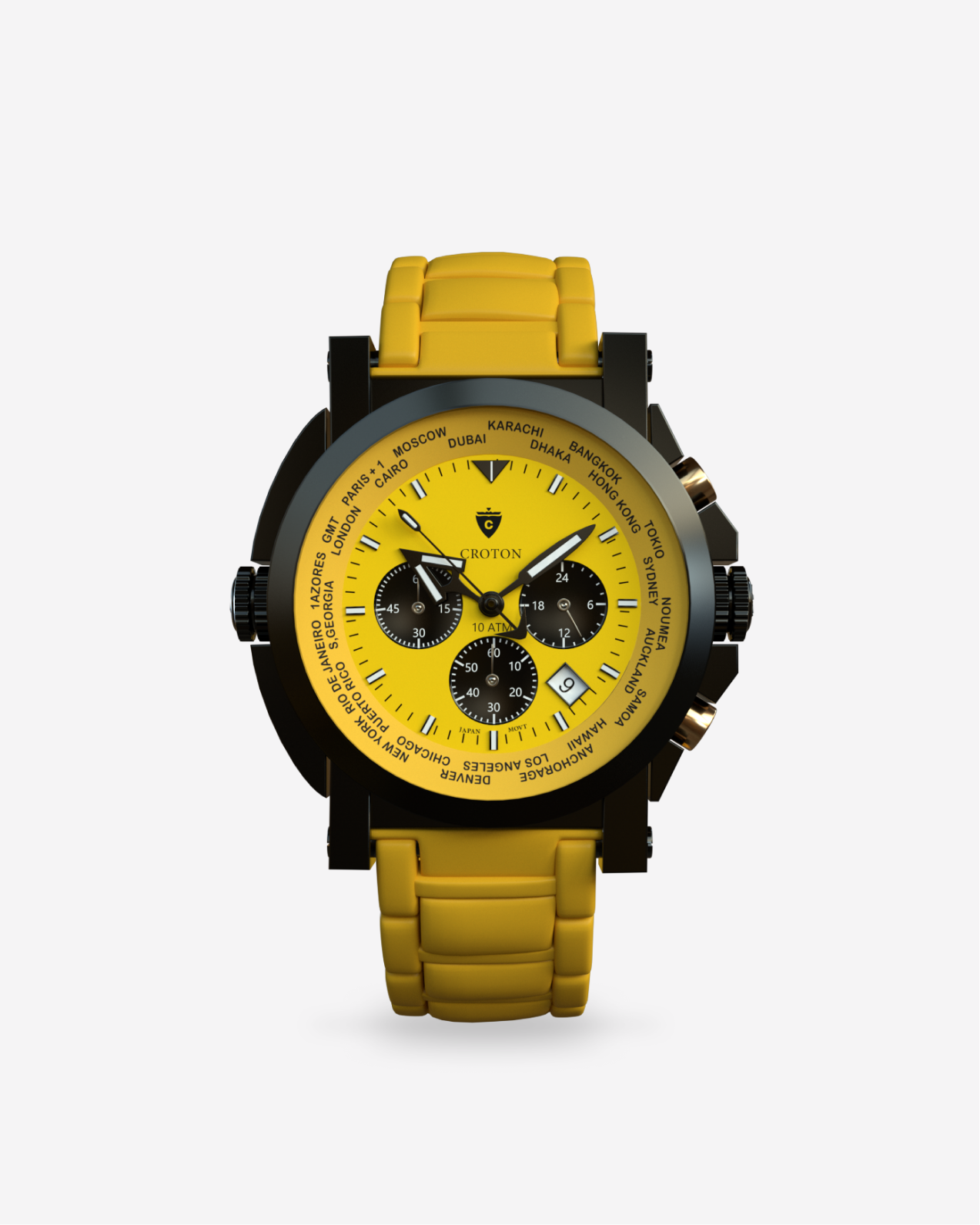 Men s IP Chronograph with World Time Function