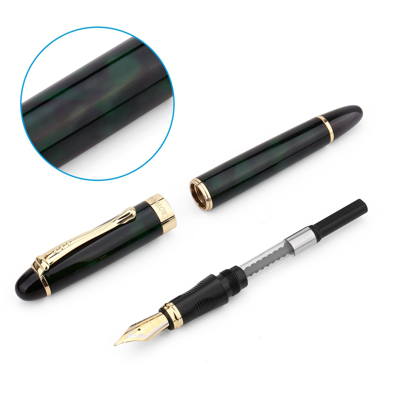 Croton Fountain Pen Green Marbleized - CROTON GROUP