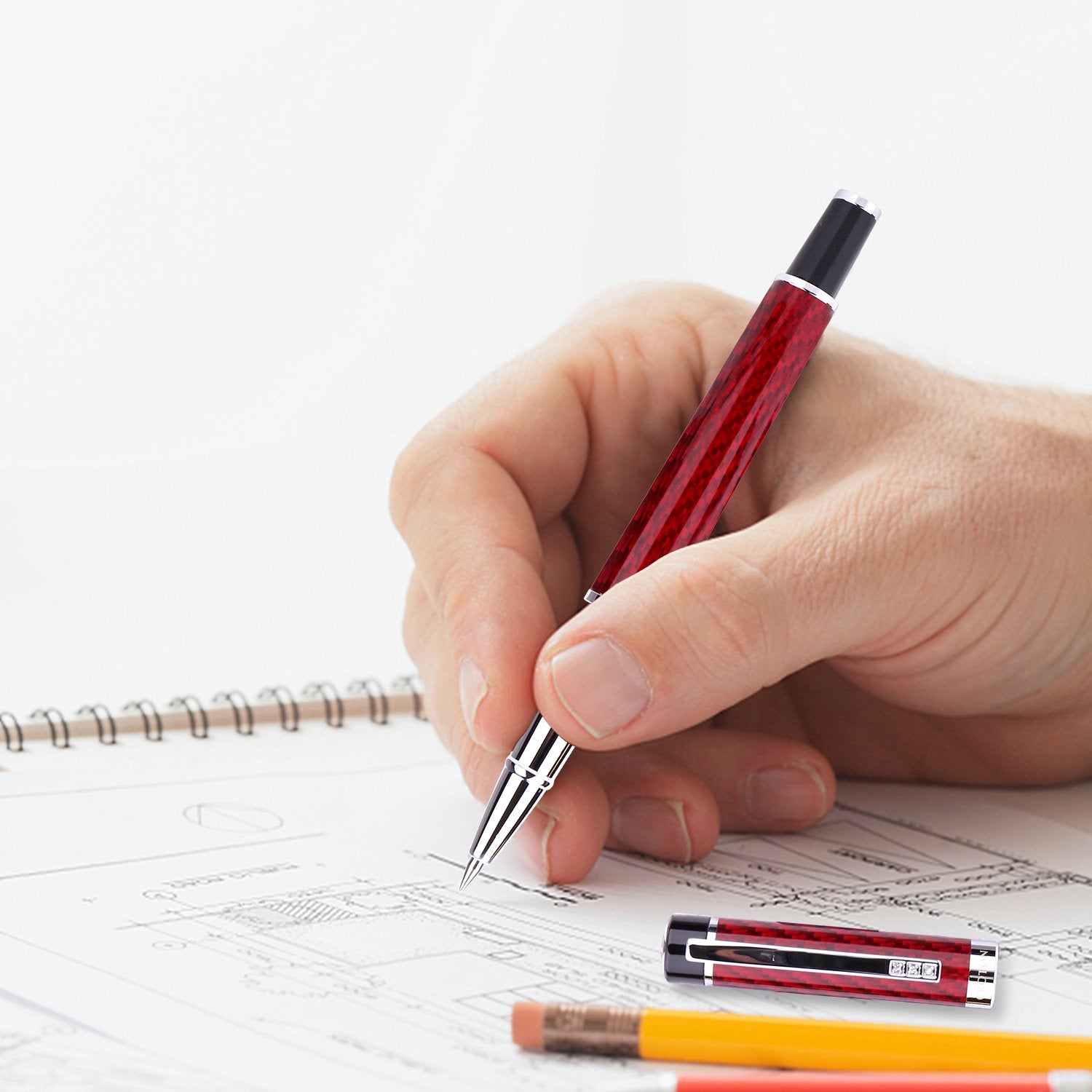 Croton carbon fiber ballpoint pen in red - CROTON GROUP