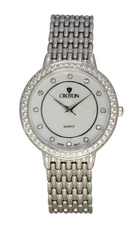 Unisex Silvertone Quartz Watch with Mother of Pearl Dial and  display picture 2