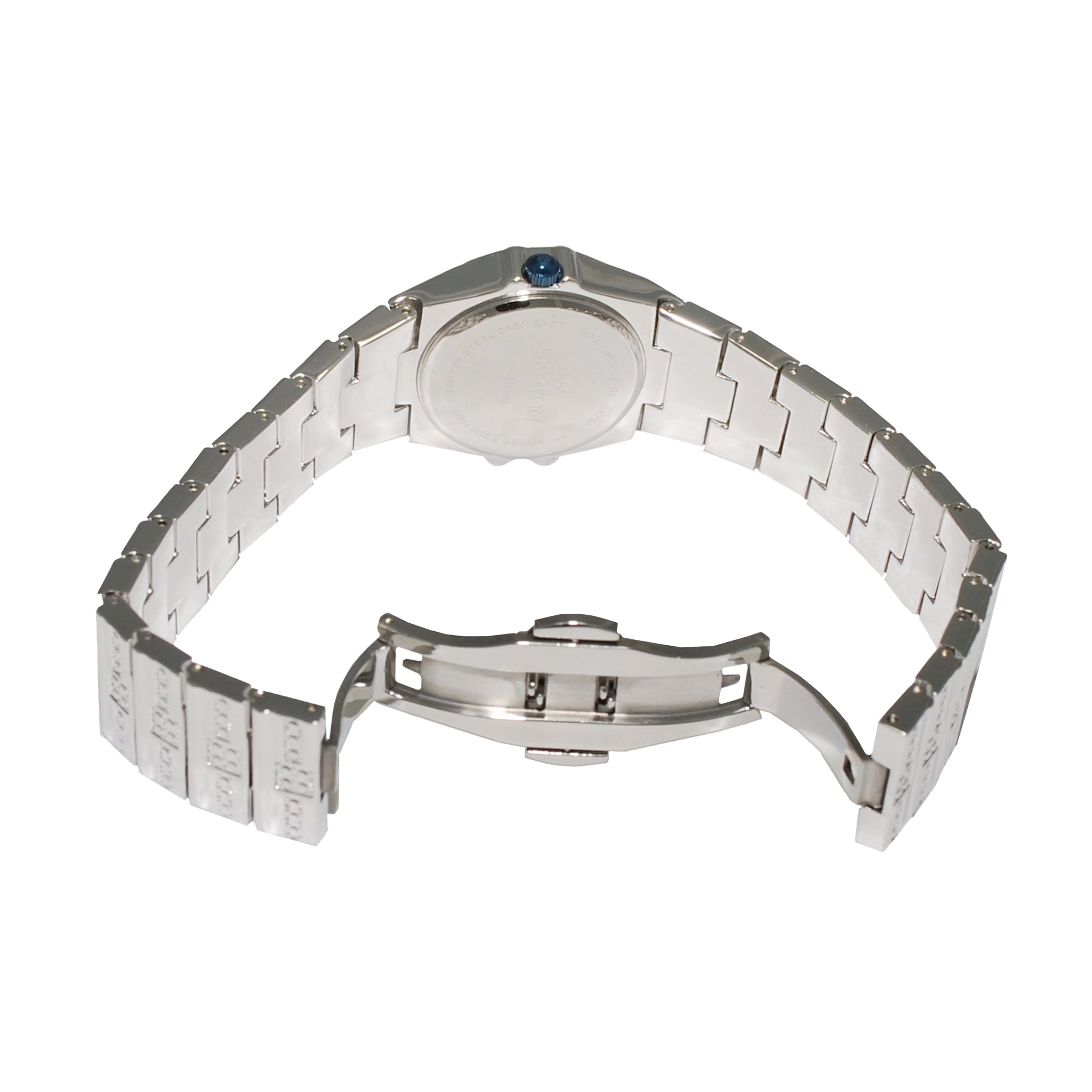 Ladies Quartz Austrian Crystal Watch with Blue Crystal Markers & Blue Metallic Hands