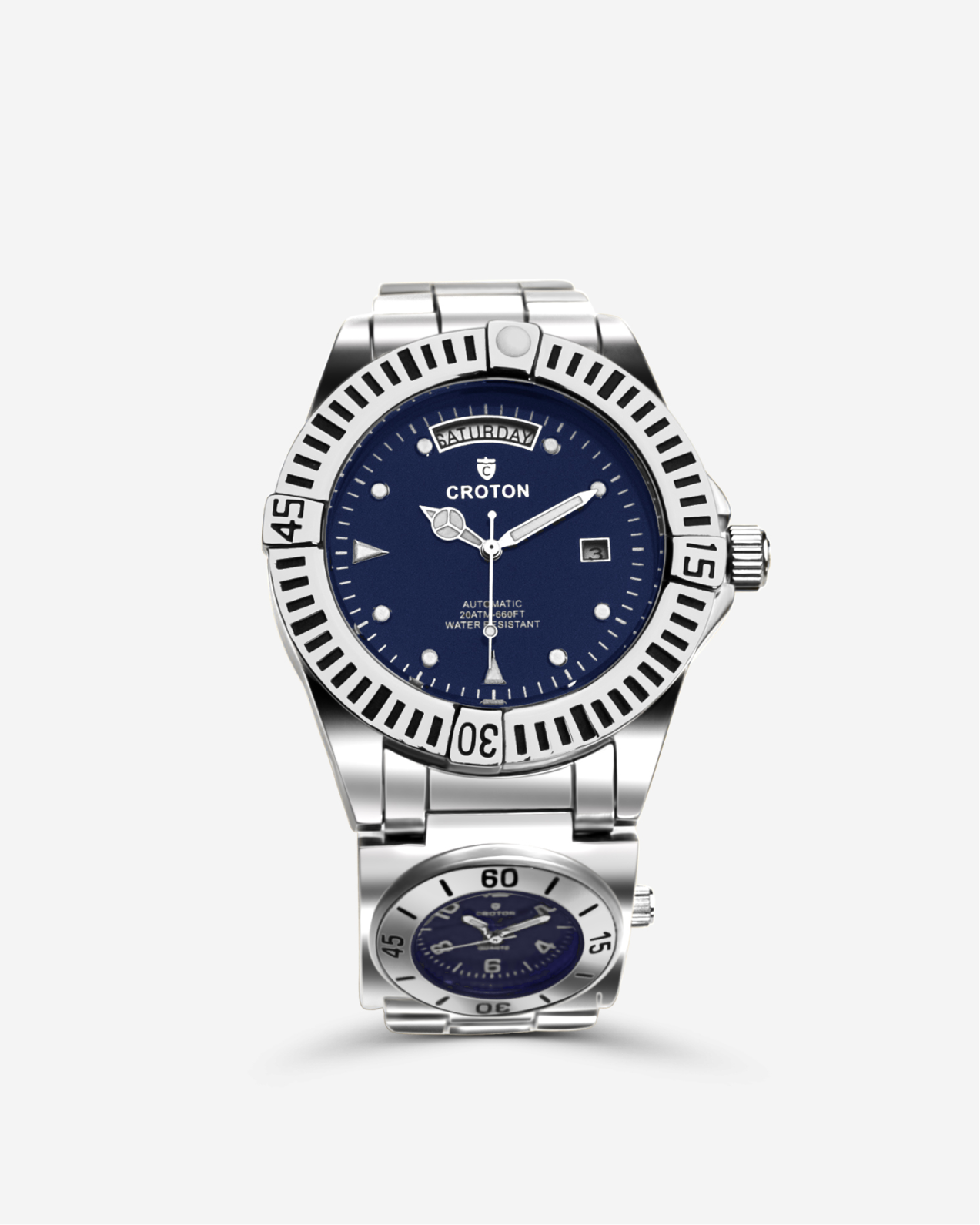 Arco Dual Dial Time Zone Automatic Day Date Mens