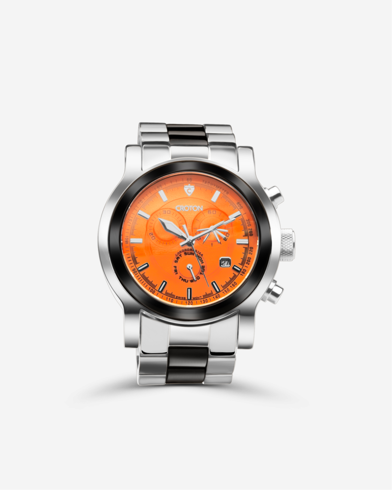 MILLENIUM Croton Men's Swiss Quartz Stainless Steel & Ceramic "Millenium" Chronograph Watch