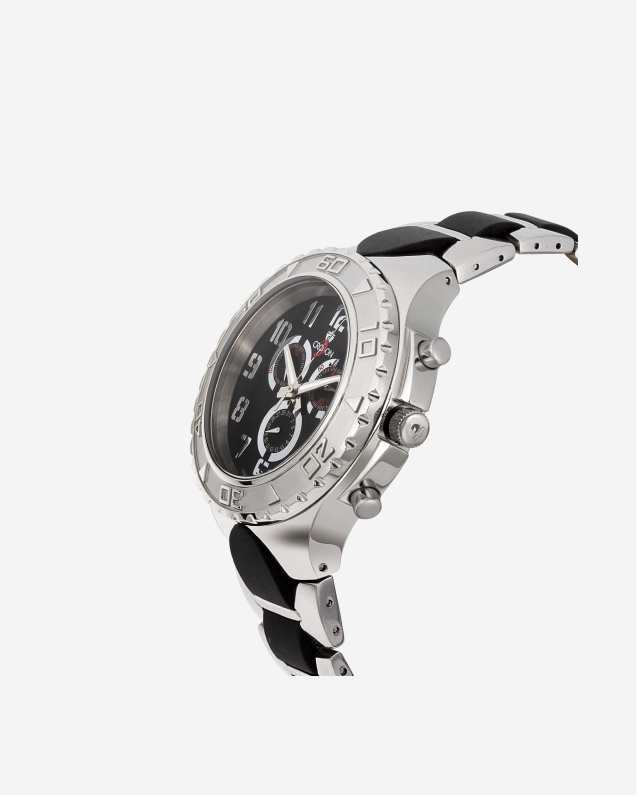 Croton Men's "Super C" Swiss Chronograph with Stainless & Silicon Bracelet