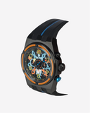 Men's Chronograph with IP Black Case & Black Silicon Strap