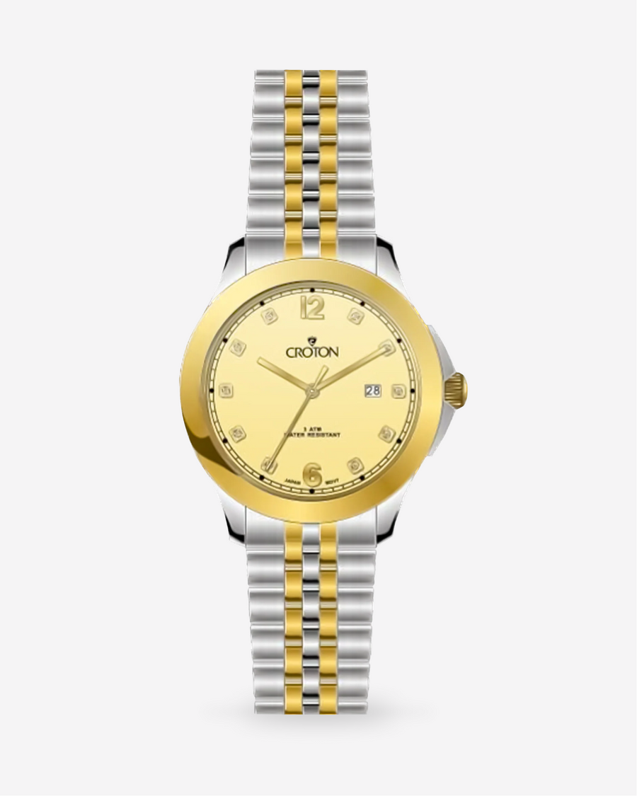 Croton's Ladies Stainless Steel Watch with Diamond Markers