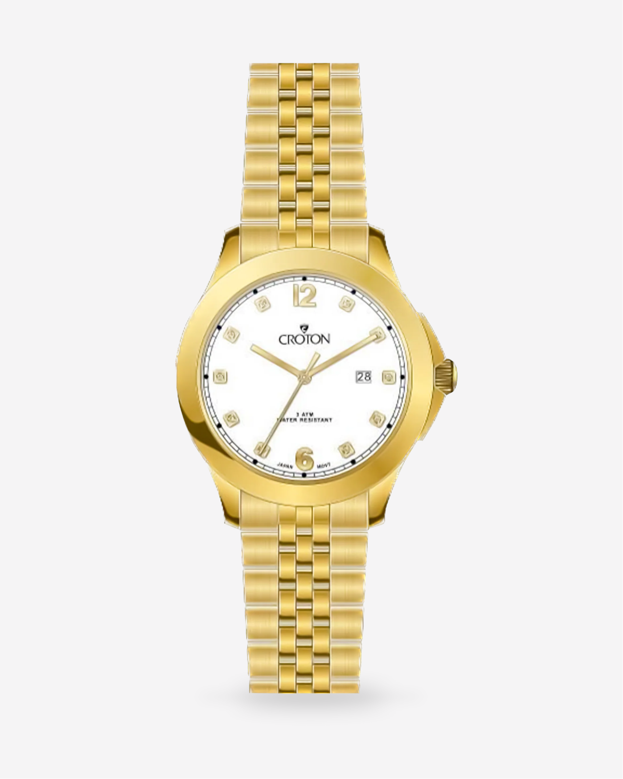 #color_Goldtone with White Dial