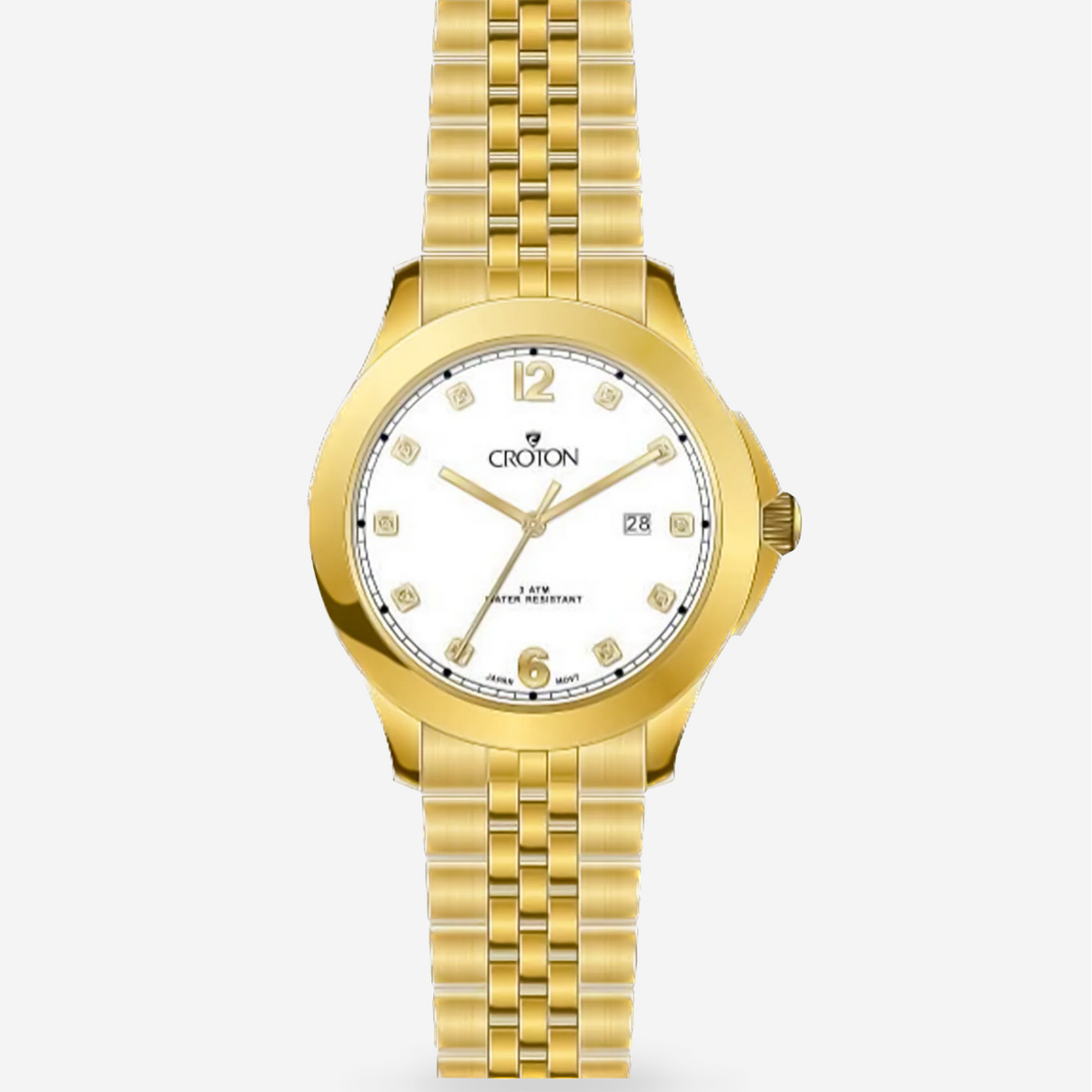 Genevex by Croton white reptile embossed opal rhinestone face watch. NEW Croton Ladies  main image 2