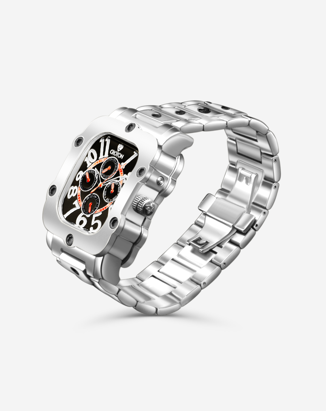 #color_stainless steel black dial