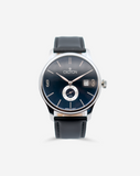 Men's Silvertone All Stainless Japan Quartz Strap Watch with Date & Seconds Sub Dial