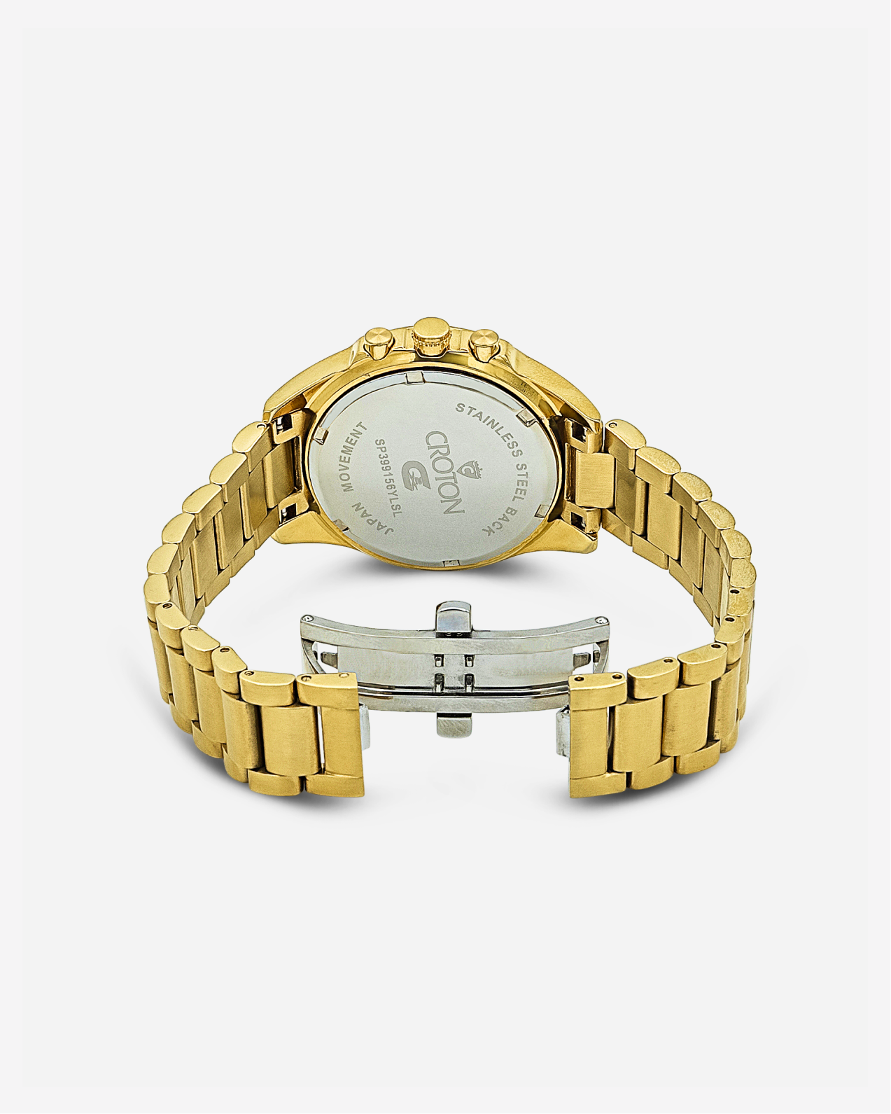 LUMINA Unisex Goldtone Chronograph with Tapering Bracelet