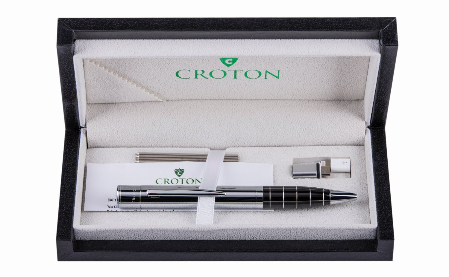 Croton Charger Power Bank 1,100MAH Ballpoint Silver Gray Pen - CROTON GROUP