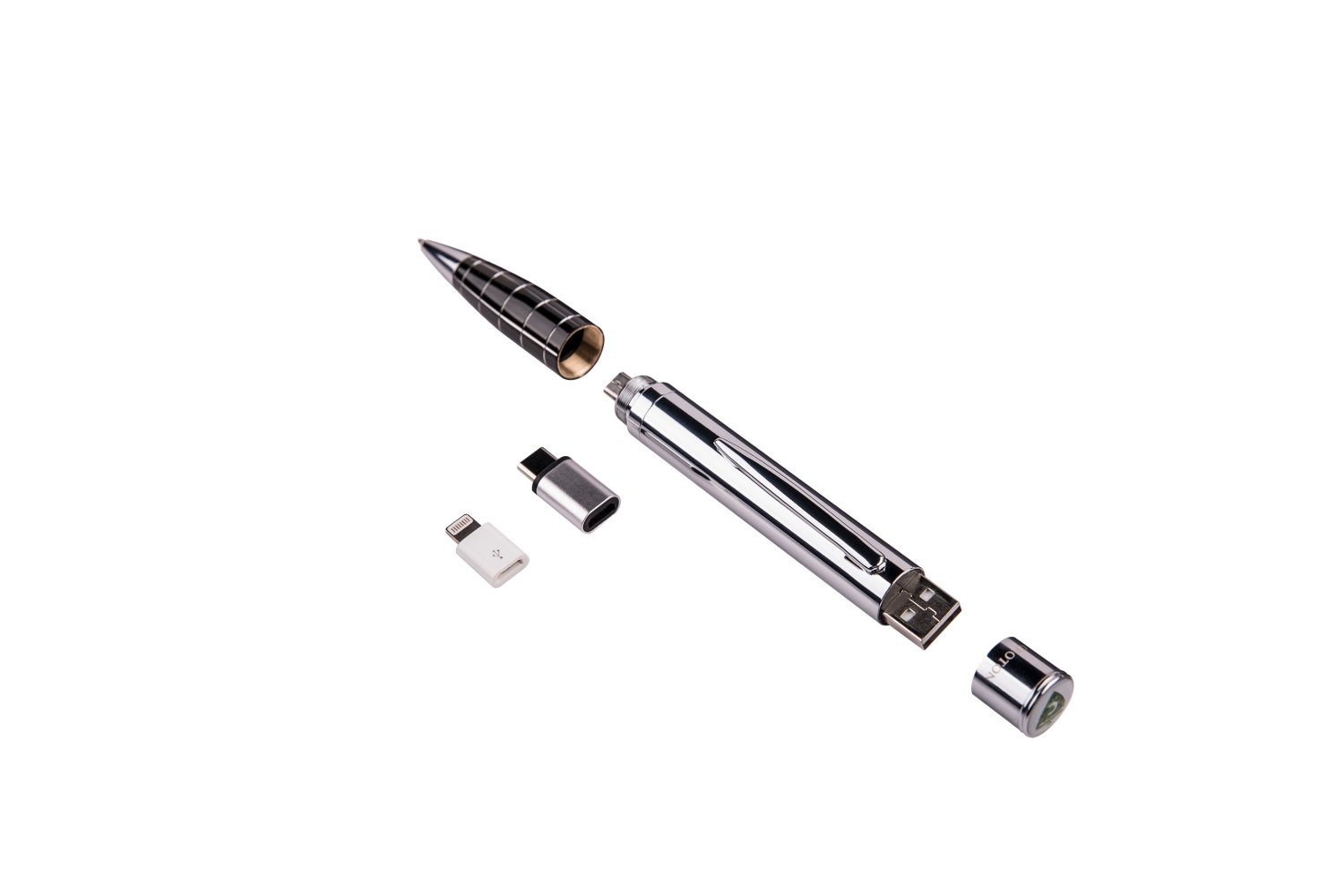 Croton Charger Power Bank 1,100MAH Ballpoint Silver Gray Pen - CROTON GROUP