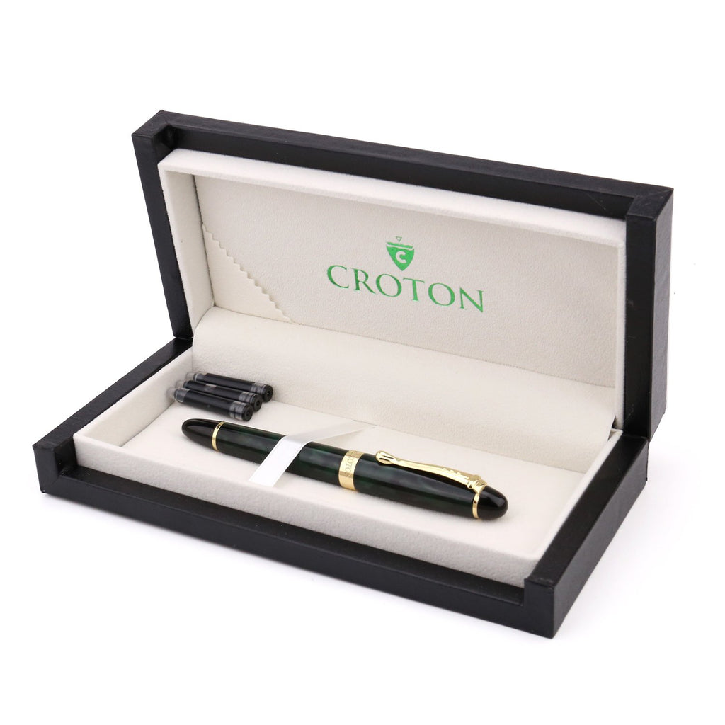 Croton Fountain Pen Green Marbleized - CROTON GROUP