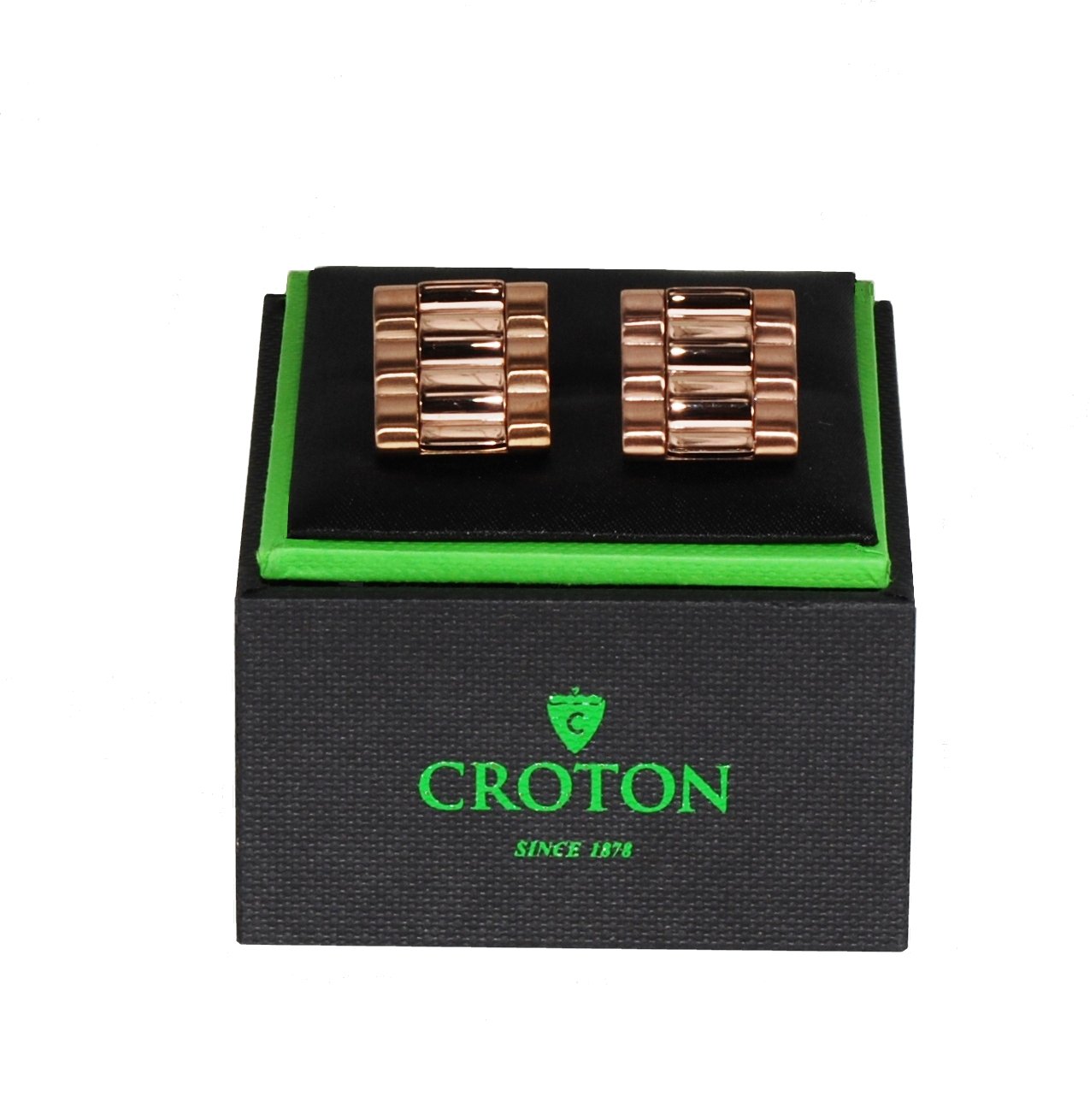 Croton Stainless Steel Rosegold Cuff Links - CROTON GROUP