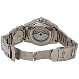 Men's Silvertone Two Time Zone Automatic & Quartz with Day/Date and Blue Dial