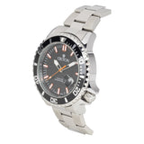 MEN'S ALL STAINLESS STEEL SPORT WATCH WITH ROTATING BEZEL - BLACK/ORANGE INDEX DIAL BLACK BEZEL - CROTON GROUP