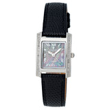 Ladies Swiss Quartz Diamond Case Watch with Black Mother of Pearl Dial