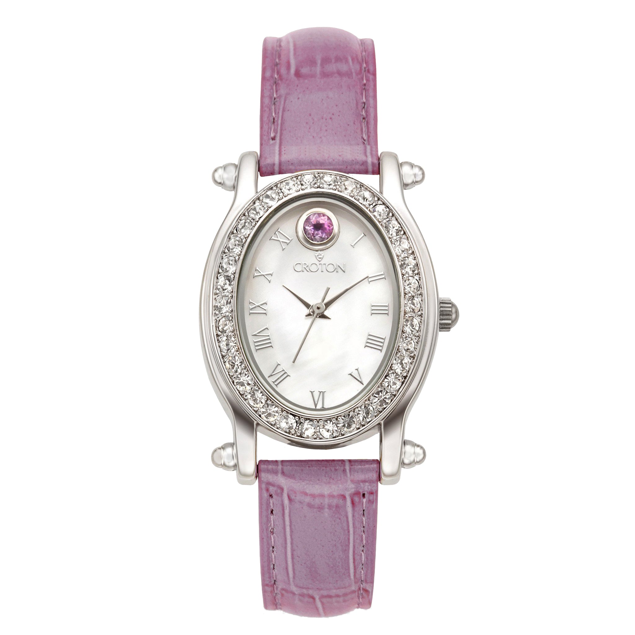 Croton Ladies "Ballroom" Birthstone Watch with Mother of Pearl Dial