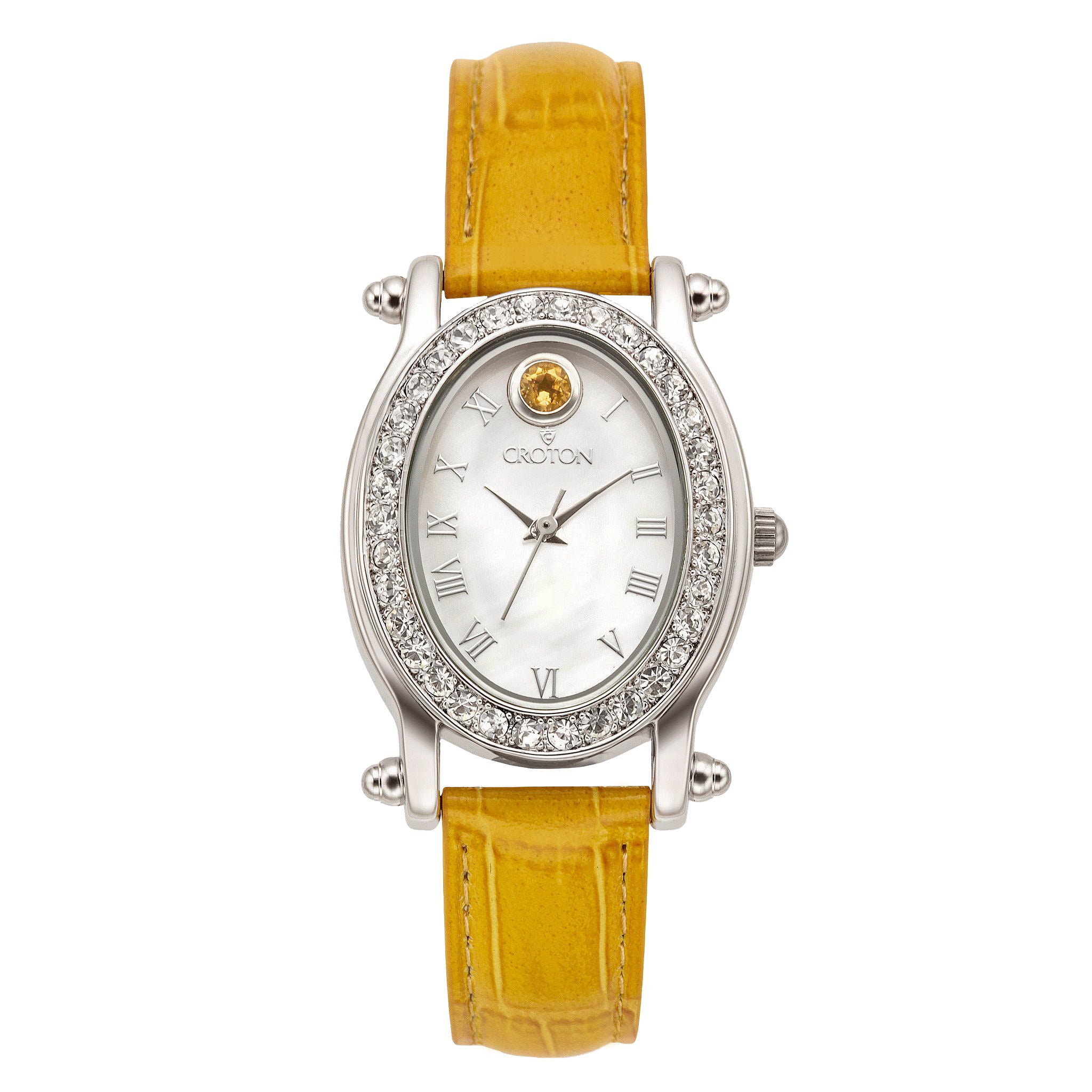 Croton Ladies "Ballroom" Birthstone Watch with Mother of Pearl Dial