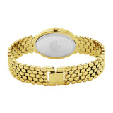 Croton Ladies Goldtone Oval Mother of Pearl Dial Watch with Diamond Markers