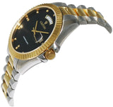 Men's Two Tone 15 Diamond Marker Watch with Day and Magnified Date