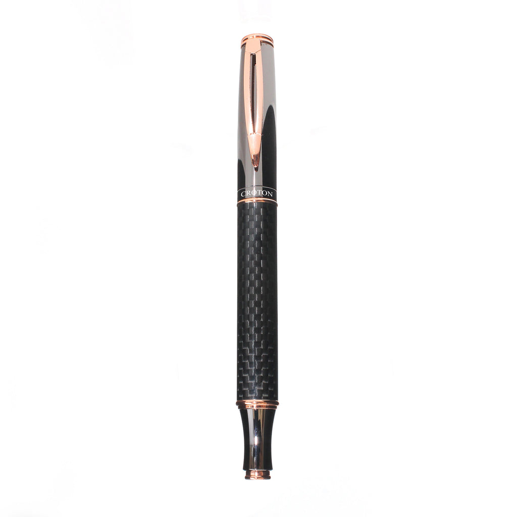 Black Ballpen with Rosegold Clip and Accents - CROTON GROUP