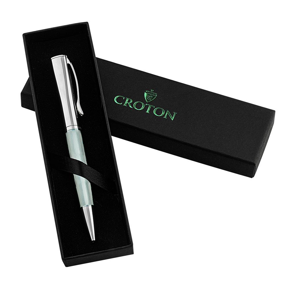 Blue Ballpoint pen with Carved Lines and Painted Oil - CROTON GROUP