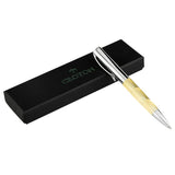 Goldtone Ballpen with Carved Lines and Painted Oil - CROTON GROUP