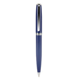Blue color Ballpoint pen with chrome accents - CROTON GROUP