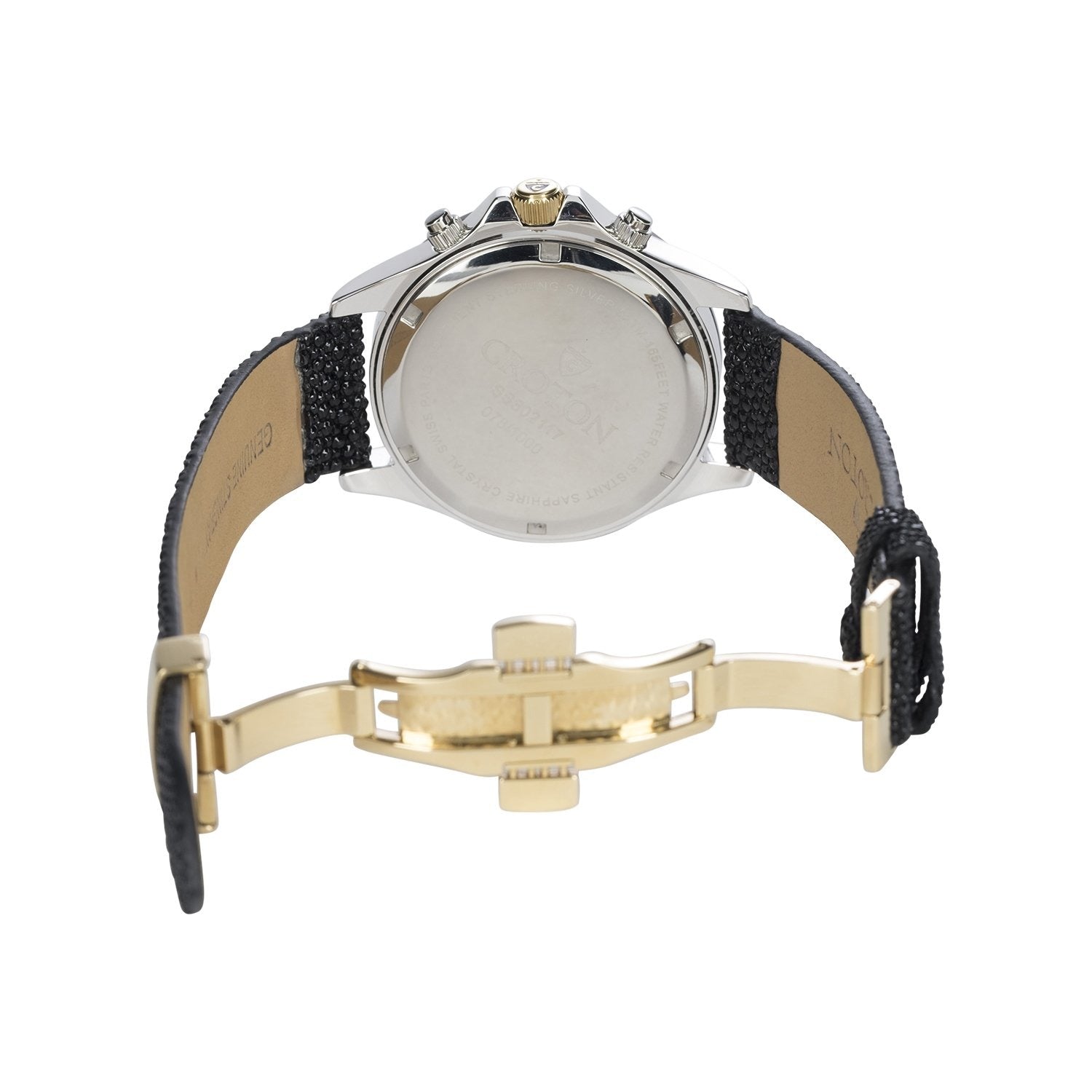 Limited Edition Men's Sterling Silver Black Dial Chronograph with Stingray Strap - CROTON GROUP